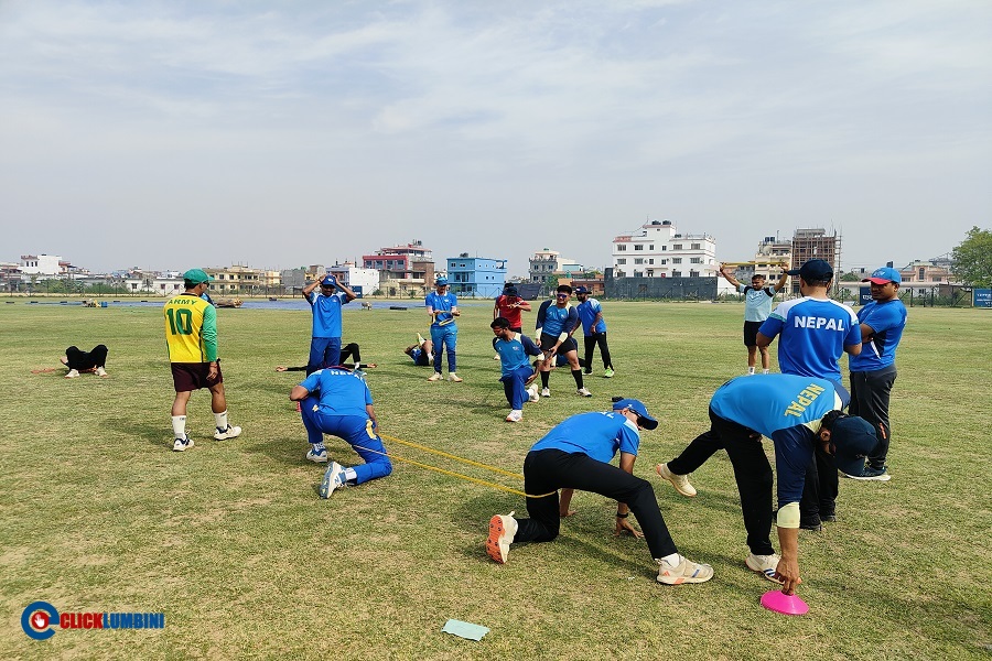 भैरहवामा पहिलो पटक राष्ट्रिय क्रिकेट टिमको प्रशिक्षण